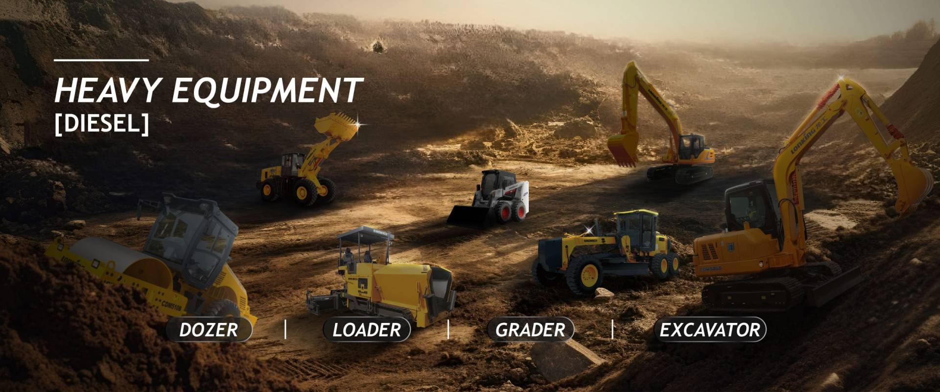 Material Handling Berca Heavy Equipment, Lonking, Sunward, Sinomach, Excavator, Dozer, Loader, Motor Grader