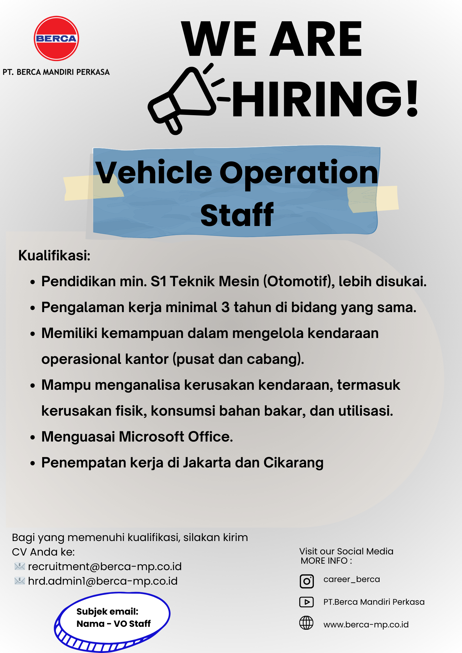 Vehicle Operation Staff